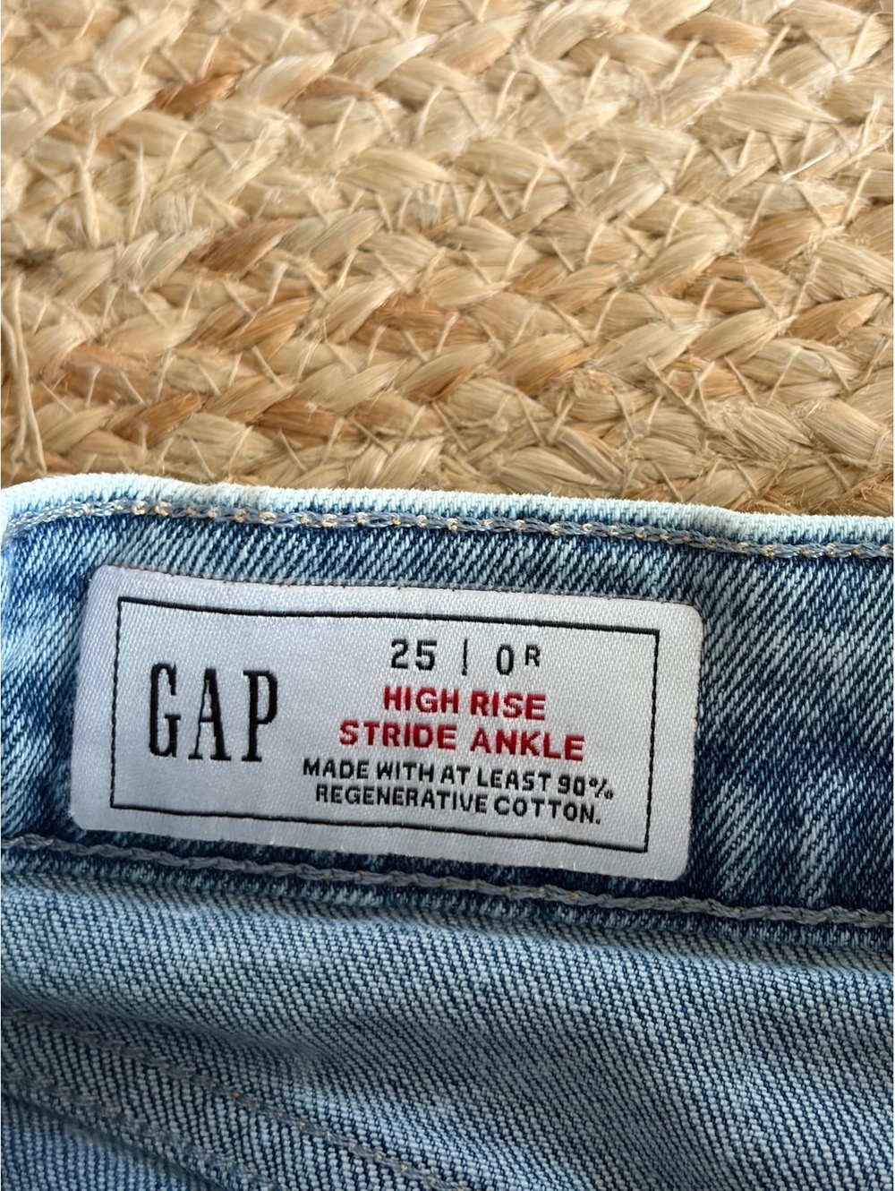 GAP High Rise Stride Ankle Jeans 25 Light Wash Wide Leg Cropped Denim - Picture 4 of 8